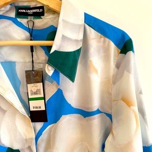 Karl Lagerfeld NEW Floral button up blouse